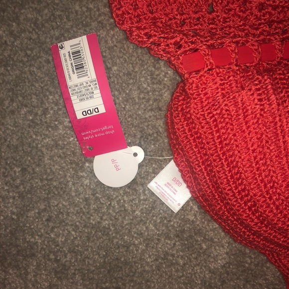 Red lace swim top - Picture 2 of 3